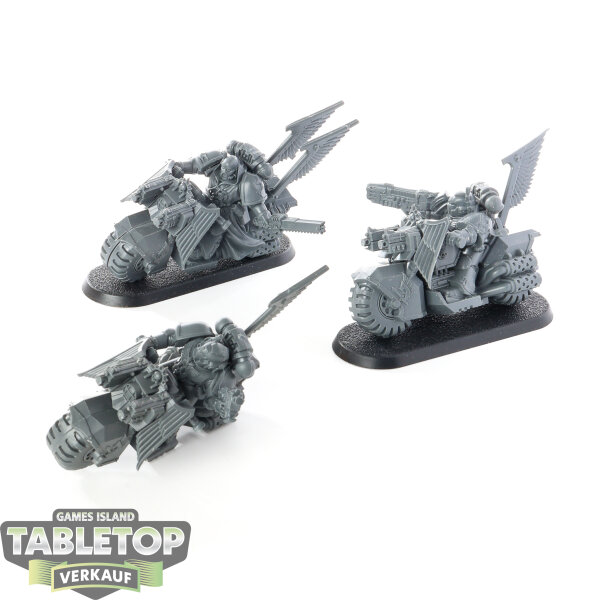 Dark Angels - 3x Ravenwing Bike Squadron - unbemalt