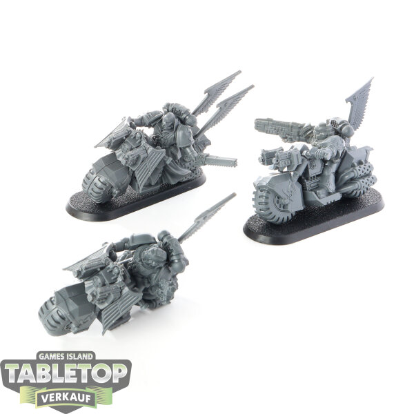 Dark Angels - 3x Ravenwing Bike Squadron - unbemalt