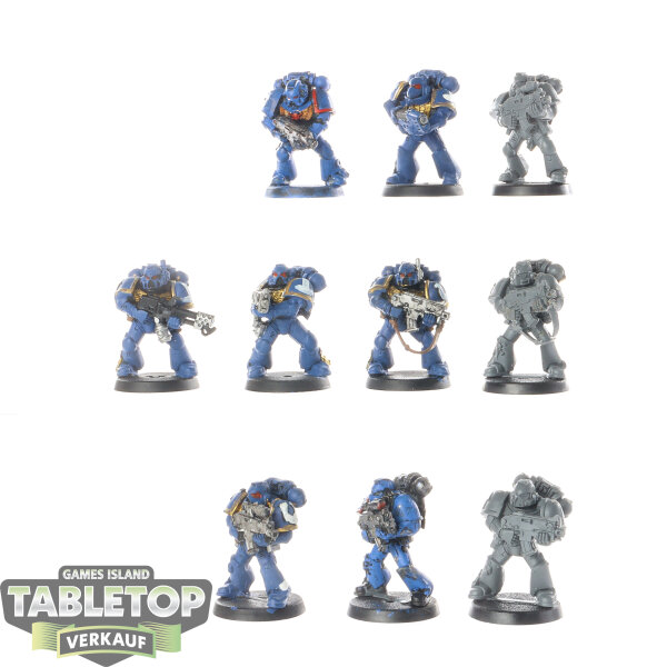 Space Marines - 10 x Tactical Squad klassisch - teilweise bemalt
