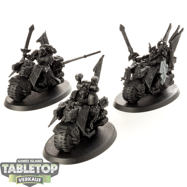 Dark Angels - 3 x Ravenwing Black Knights - unbemalt