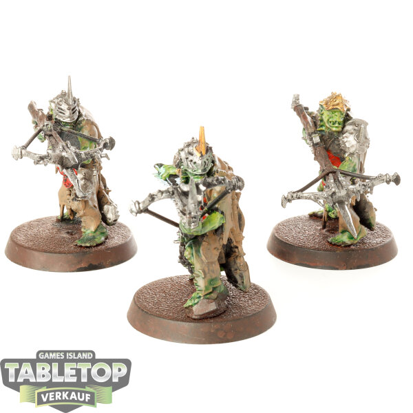 Orruk Warclans - 3 x Man-Skewer Boltboyz - bemalt