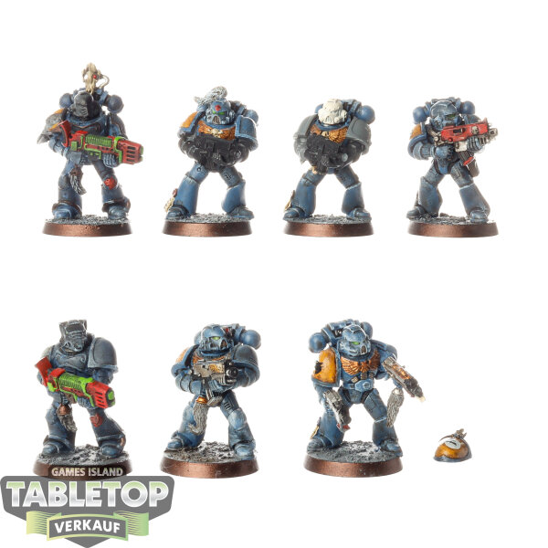 Space Wolves - 7 x Grey Hunters - teilweise bemalt