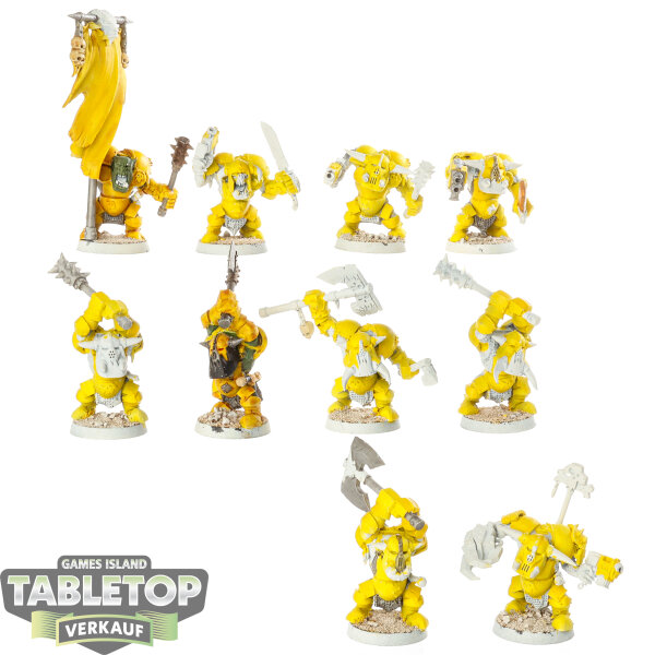 Orc & Goblin Tribes - 10 x Black Orc Mob - teilweise bemalt