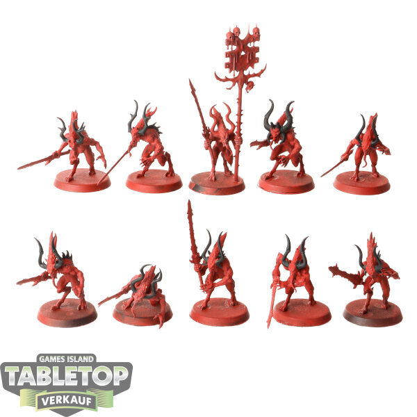 Blades of Khorne - 10 Bloodletters - teilweise bemalt