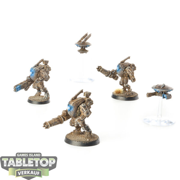 Tau Empire - 3 x Stealth Battlesuits - bemalt