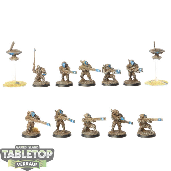 Tau Empire - 10 x Fire Warriors Strike Team - bemalt
