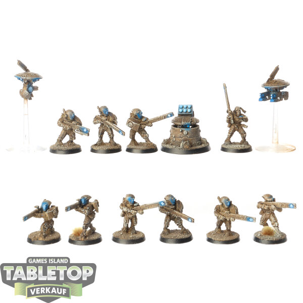 Tau Empire - 10 x Fire Warriors Strike Team - bemalt