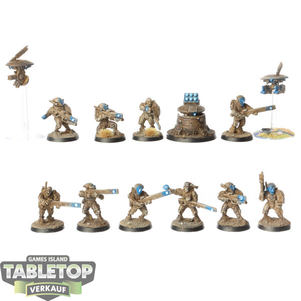 Tau Empire - 10 x Fire Warriors Strike Team - bemalt