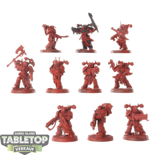Chaos Space Marines - 10x Chaos Space Marines - teilweise bemalt