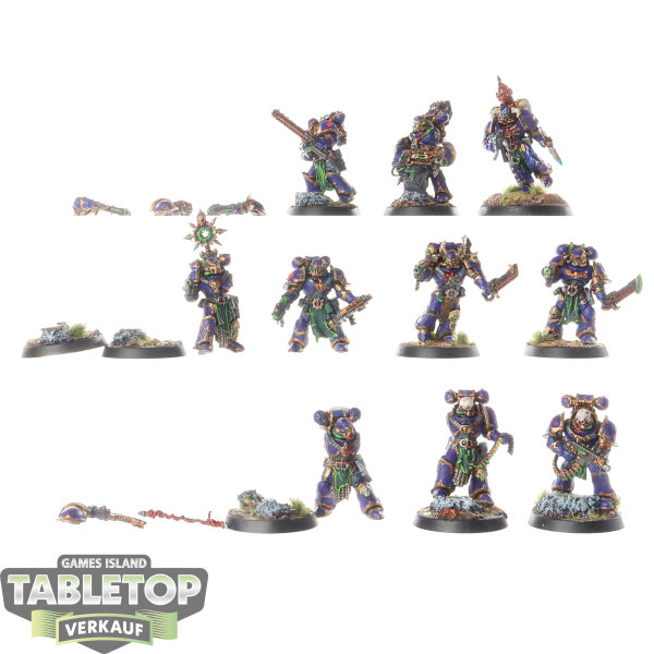 Chaos Space Marines - 10x Chaos Space Marines - bemalt