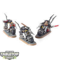Dark Angels - 3 x Ravenwing Bike Squadron (Classic) - bemalt