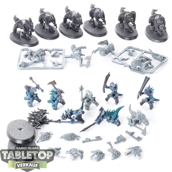 Seraphon - 8x Saurus Knights klassisch - teilweise gebaut