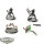 Necrons - 3x Skorpekh Destroyers - teilweise bemalt