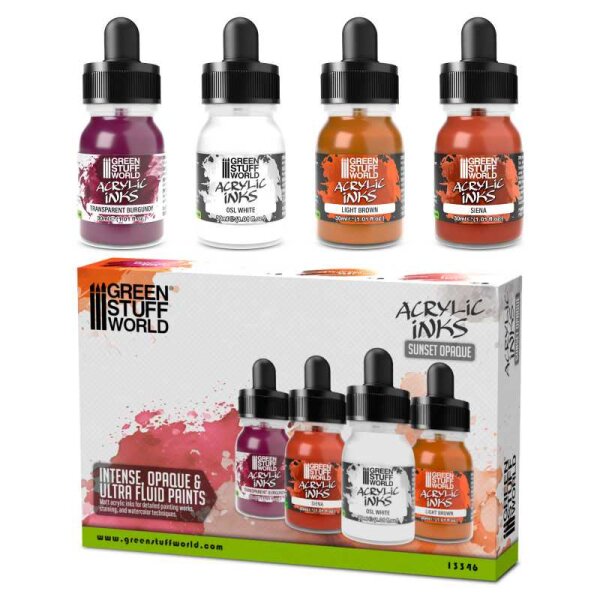 Green Stuff World - Acrylic Inks Set - Sunset Opaque (x4)