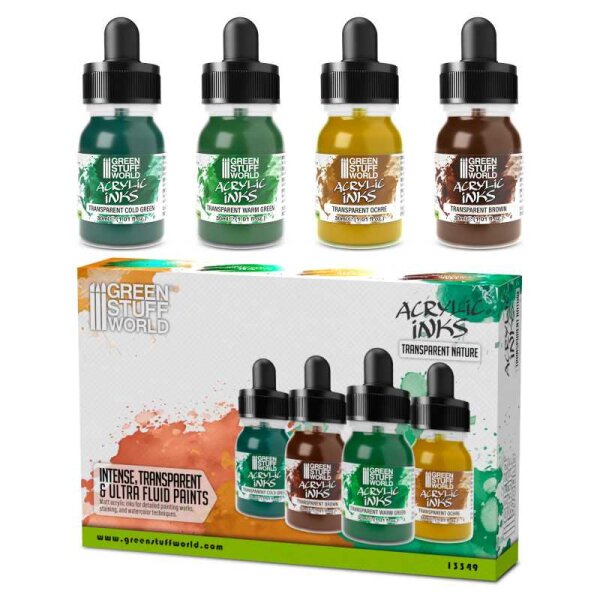 Green Stuff World - Acrylic Inks Set - Transparent Nature (x4)