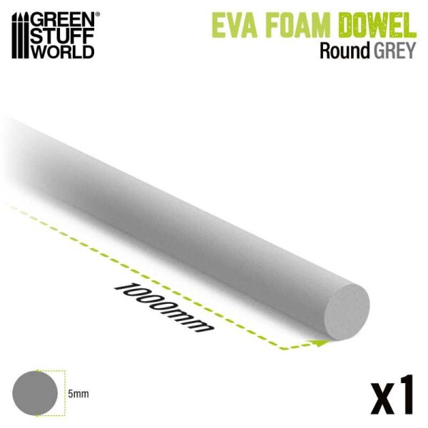 Green Stuff World - EVA foam dowels - Round 5mm