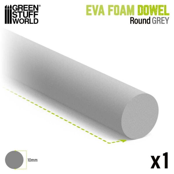 Green Stuff World - EVA foam dowels - Round 10mm