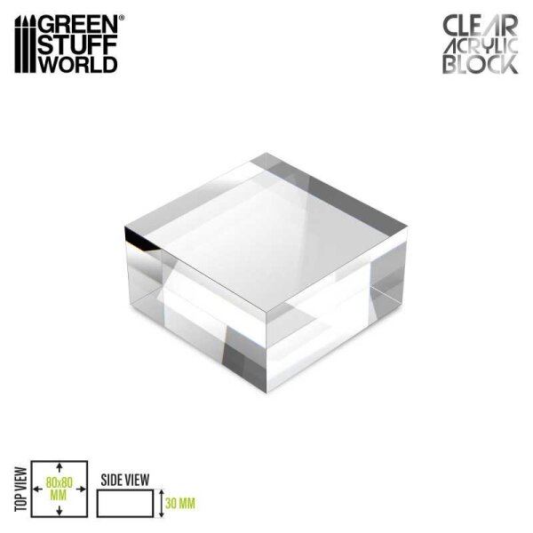 Green Stuff World - Acrylic Display Block 80x80x30mm