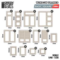 Green Stuff World - Basic Square Miniature Windows - Large