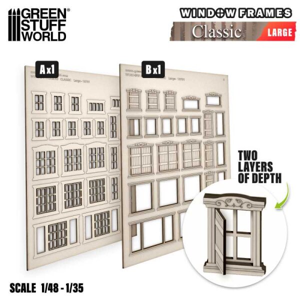 Green Stuff World - Classic Miniature Windows - Large