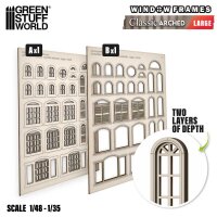 Green Stuff World - Arched Classic Miniature Windows - Large