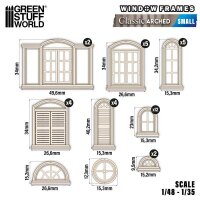 Green Stuff World - Arched Classic Miniature Windows - Small