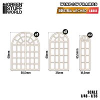 Green Stuff World - Industrial Arched Miniature Windows -...