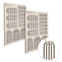 Green Stuff World - Industrial Arched Miniature Windows - Large