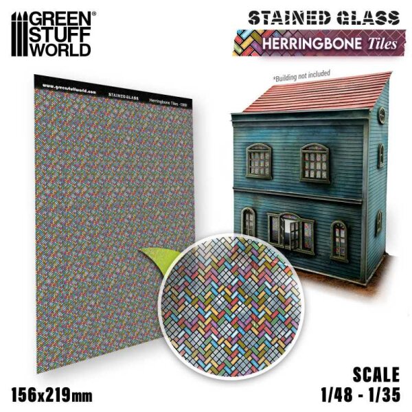 Green Stuff World - Herringbone Tiles Stained Glass