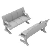 Green Stuff World - Waiting Room Benches