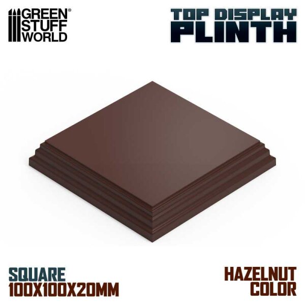Green Stuff World - Square Wood display bases 10x10 cm - Hazelnut Brown