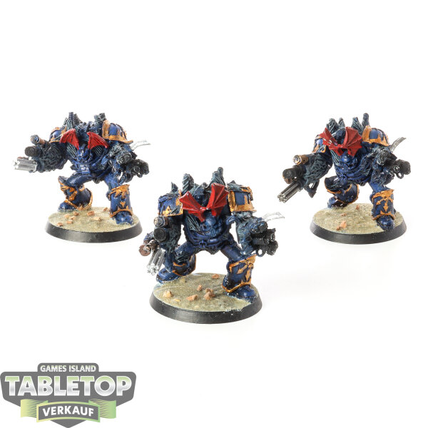 Chaos Space Marines - 3 Kyborgs / Obliteraors klassisch - bemalt