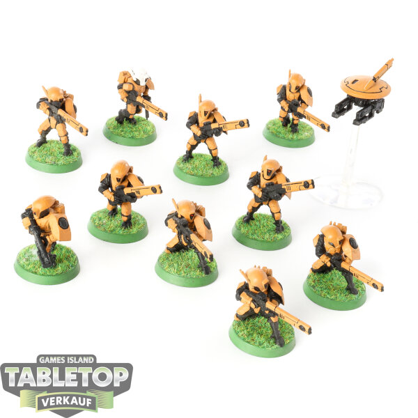 Tau Empire - 10 Fire Warriors Strike Team - teilweise bemalt