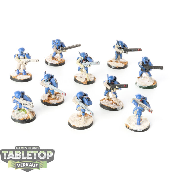 Tau Empire - 10 Fire Warriors Strike Team - bemalt