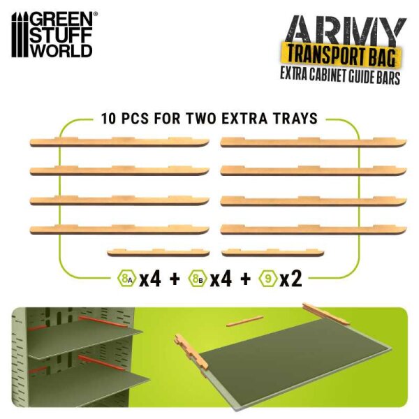 Green Stuff World - Extra rails for Miniatures Carrying Case