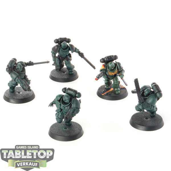 Salamanders - 5x Assault Intercessors - teilweise bemalt