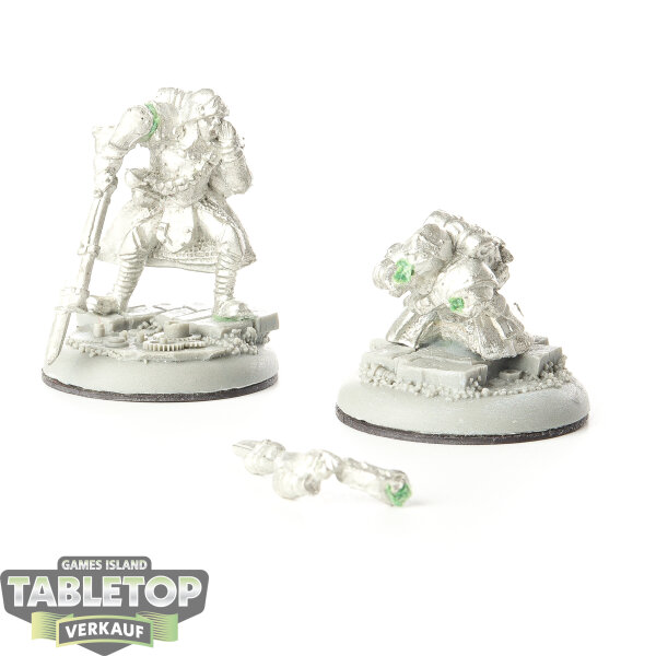 Cygnar - 2 Trencher Infantry Officer & Sniper - unbemalt