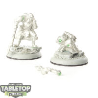 Cygnar - 2 Trencher Infantry Officer & Sniper - unbemalt