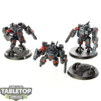 Tau Empire - 3 x XV8 Crisis Battlesuit Team - bemalt