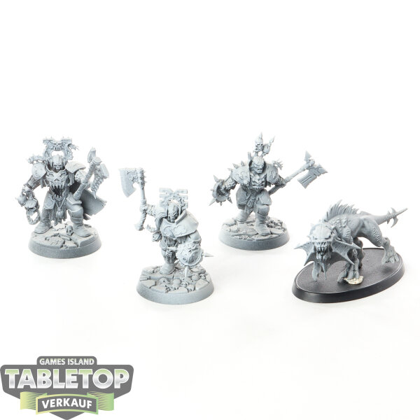 Warhammer Underworlds - 4x Magore’s Fiends - Blades of Khorne - grundiert
