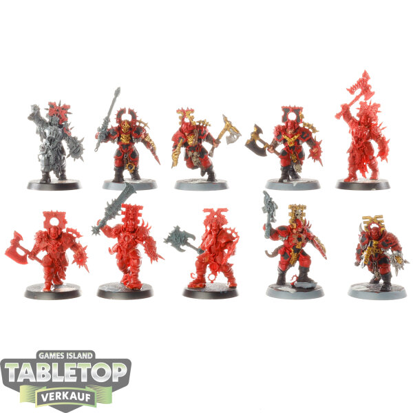 Blades of Khorne - 10x Blood Warriors - teilweise bemalt