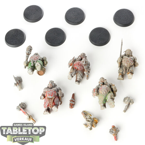 Ogre Kingdoms - 6x Ogor Gluttons - teilweise bemalt