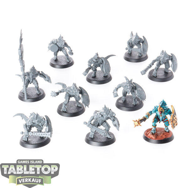 Seraphon - 10 Saurus Warriors - teilweise bemalt