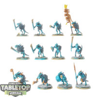 Lizardmen - 12 x Saurus Warriors - teilweise bemalt