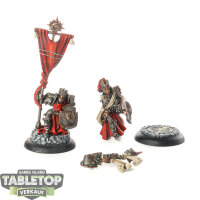 Cygnar - Precursor Knight Officer & Standard - bemalt