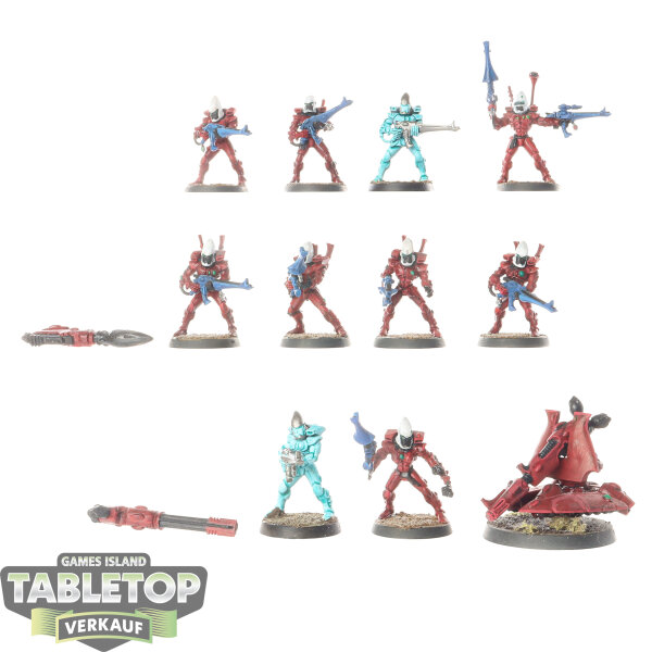 Aeldari - 10 Guardian Defenders 1 Heavy Weapon Platform - bemalt