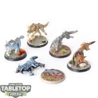 Space Wolves - 5x Fenrisian Wolves - bemalt
