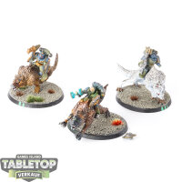 Space Wolves - 3x Thunderwolf Cavalry - bemalt