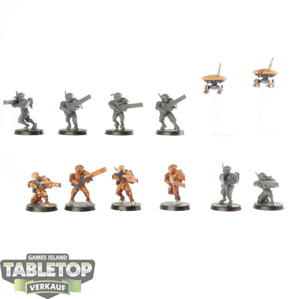 Tau Empire - 10 x Fire Warriors Strike Team - teilweise bemalt
