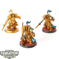 Adeptus Custodes - 3 x Allarus Custodians - teilweise bemalt